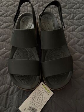 CROCS Black Slingback Sandals with Cushioned Footbed